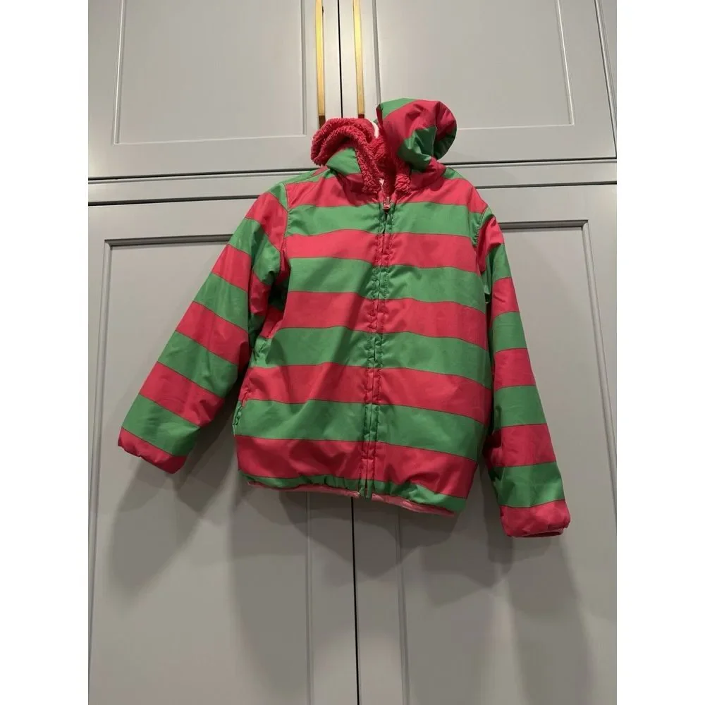 VTG Hanna‎ Andersson Reversible 110 Puffer Sherpa minky Jacket Coat retro 80s